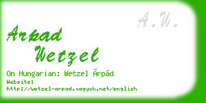 arpad wetzel business card